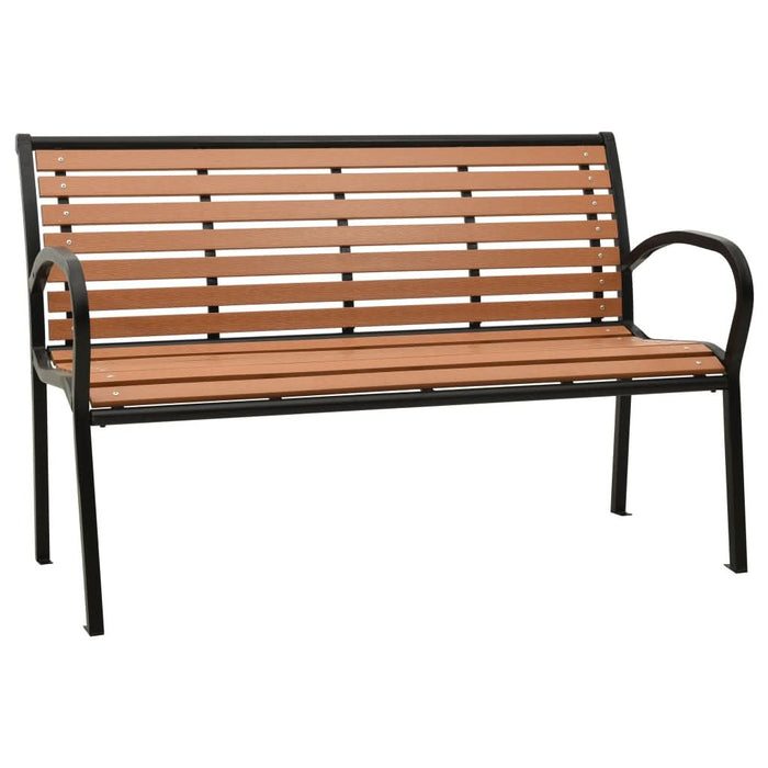 Bancă de grădină, negru și maro, 116 cm, oțel și WPC - WALTI WALTI