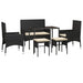 Set mobilier de grădină cu perne, 6 piese, negru, poliratan - WALTI WALTI