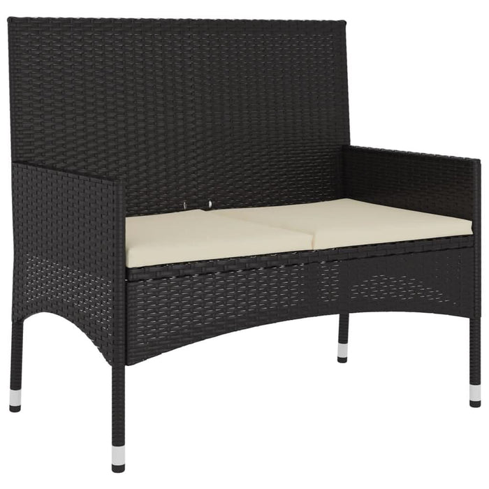 Set mobilier de grădină cu perne, 6 piese, negru, poliratan - WALTI WALTI