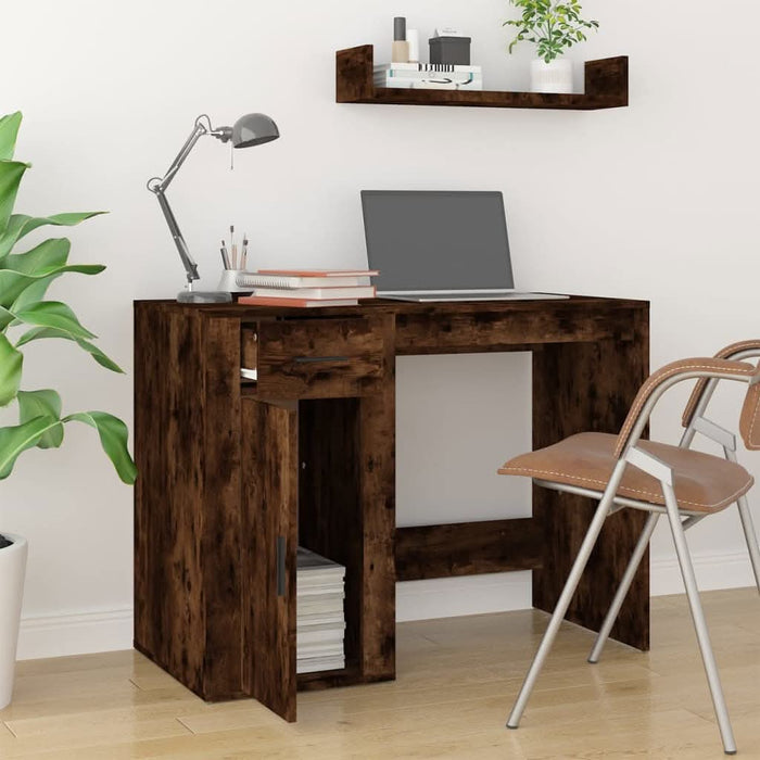 Birou, stejar fumuriu, 100x49x75 cm, lemn prelucrat - WALTI WALTI