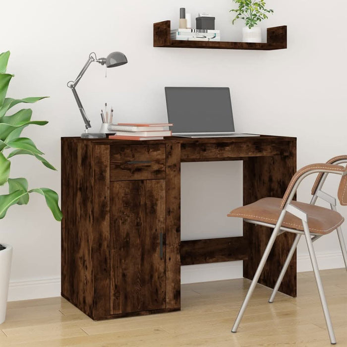 Birou, stejar fumuriu, 100x49x75 cm, lemn prelucrat - WALTI WALTI