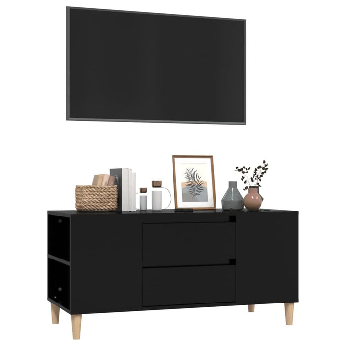 Comodă TV, negru, 102x44,5x50 cm, lemn prelucrat - WALTI WALTI