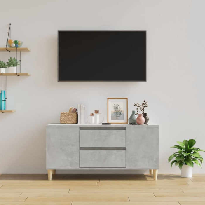 Comodă TV, gri beton, 102x44,5x50 cm, lemn prelucrat - WALTI WALTI