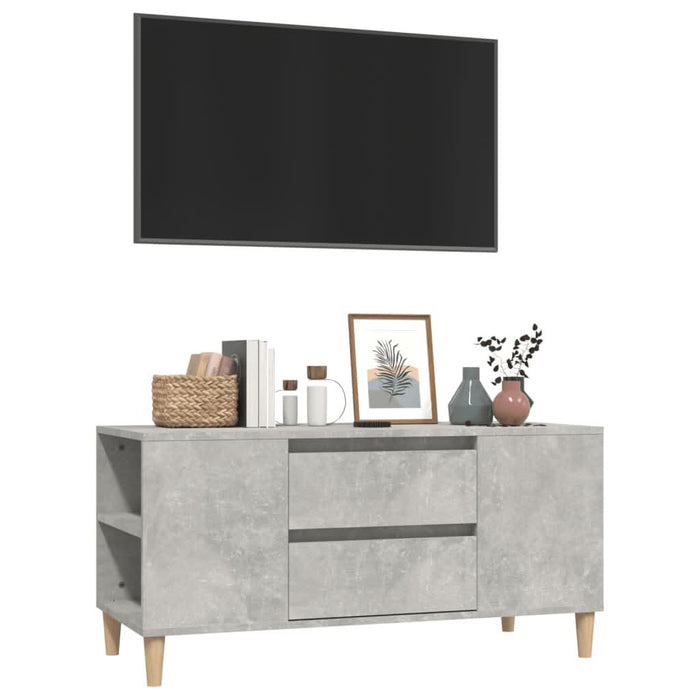 Comodă TV, gri beton, 102x44,5x50 cm, lemn prelucrat - WALTI WALTI