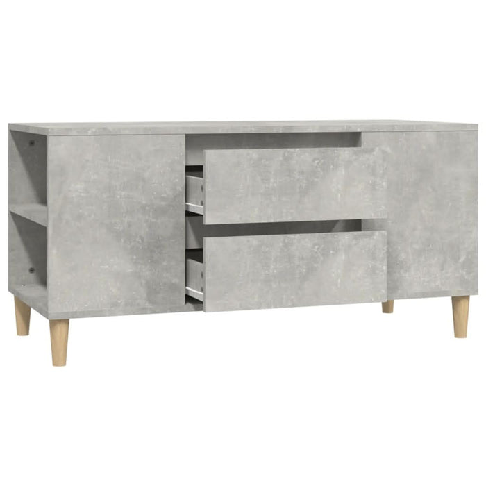 Comodă TV, gri beton, 102x44,5x50 cm, lemn prelucrat - WALTI WALTI