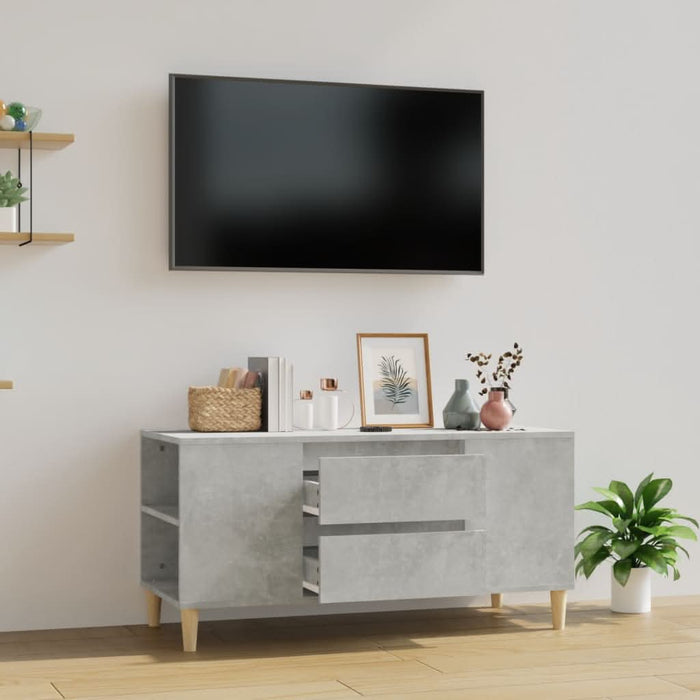 Comodă TV, gri beton, 102x44,5x50 cm, lemn prelucrat - WALTI WALTI