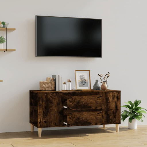 Comodă TV, stejar fumuriu, 102x44,5x50 cm, lemn prelucrat - WALTI WALTI