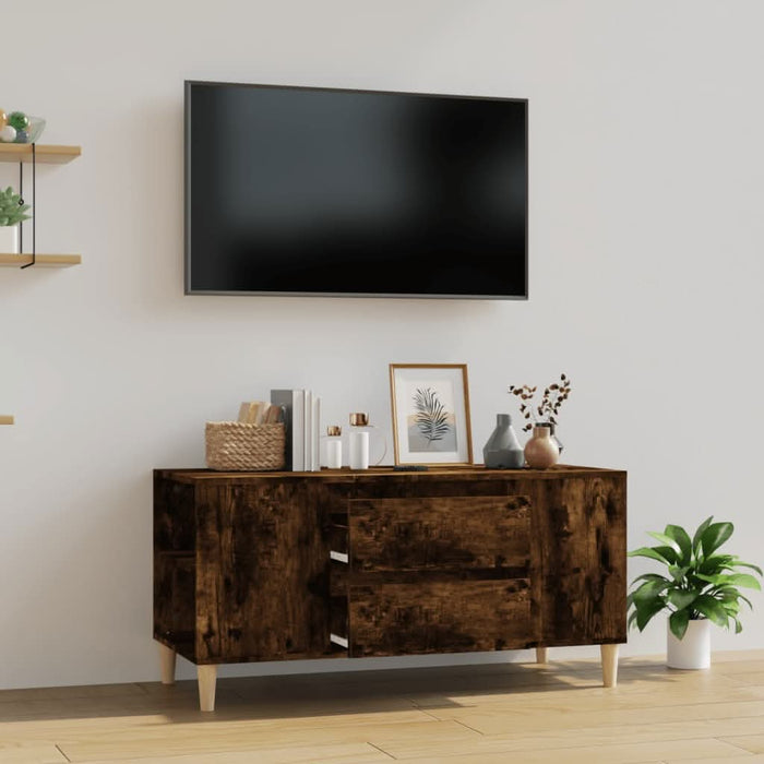 Comodă TV, stejar fumuriu, 102x44,5x50 cm, lemn prelucrat - WALTI WALTI