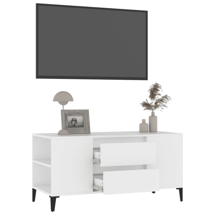 Comodă TV, alb, 102x44,5x50 cm, lemn prelucrat - WALTI WALTI
