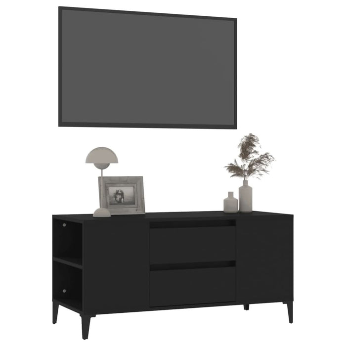 Comodă TV, negru, 102x44,5x50 cm, lemn prelucrat - WALTI WALTI
