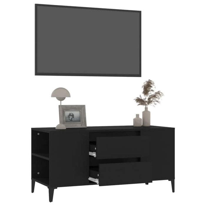 Comodă TV, negru, 102x44,5x50 cm, lemn prelucrat - WALTI WALTI