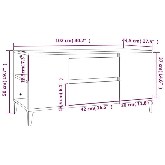 Comodă TV, stejar sonoma, 102x44,5x50 cm, lemn prelucrat - WALTI WALTI