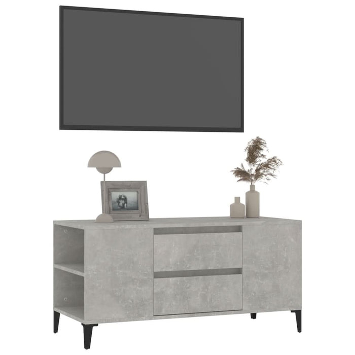 Comodă TV, gri beton, 102x44,5x50 cm, lemn prelucrat - WALTI WALTI