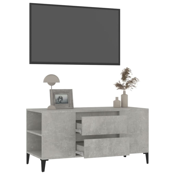 Comodă TV, gri beton, 102x44,5x50 cm, lemn prelucrat - WALTI WALTI