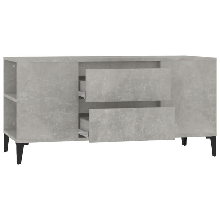Comodă TV, gri beton, 102x44,5x50 cm, lemn prelucrat - WALTI WALTI