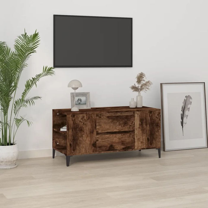 Comodă TV, stejar fumuriu, 102x44,5x50 cm, lemn prelucrat - WALTI WALTI