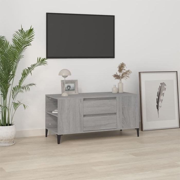 Comodă TV, gri sonoma, 102x44,5x50 cm, lemn prelucrat - WALTI WALTI