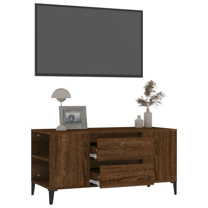 Comodă TV, stejar maro, 102x44,5x50 cm, lemn prelucrat - WALTI WALTI