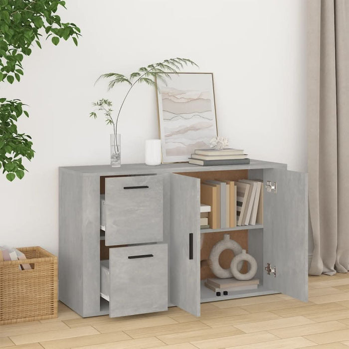 Servantă, gri beton, 100x33x59,5 cm, lemn prelucrat - WALTI WALTI