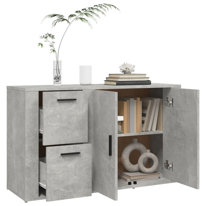 Servantă, gri beton, 100x33x59,5 cm, lemn prelucrat - WALTI WALTI