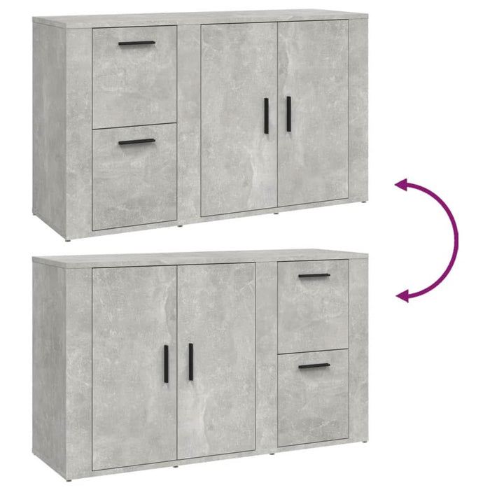 Servantă, gri beton, 100x33x59,5 cm, lemn prelucrat - WALTI WALTI