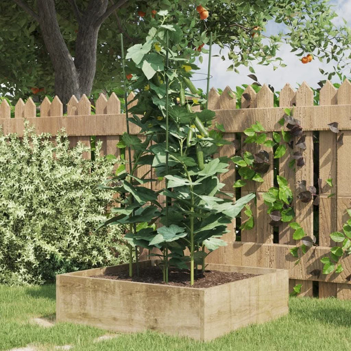 Suport plante de grădină cu 3 inele, 5 buc, verde, 45 cm, oțel - WALTI WALTI