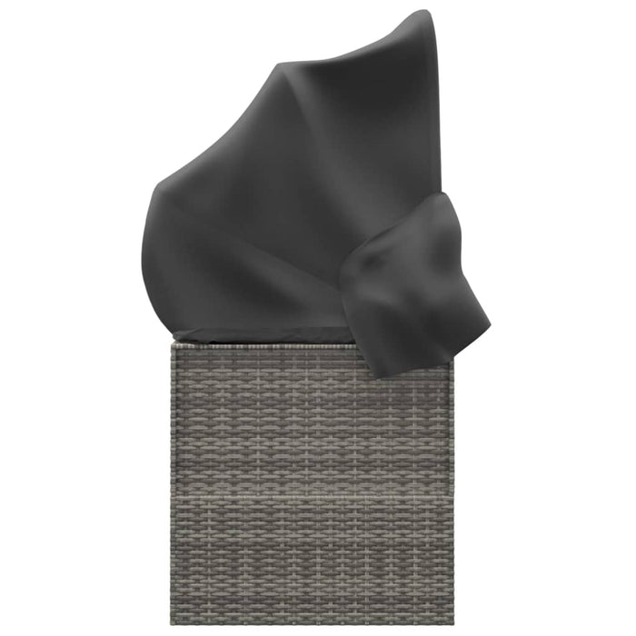 Pat șezlong pentru exterior cu perne, gri, poliratan - WALTI WALTI