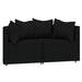 Set mobilier de grădină cu perne, 3 piese, negru, poliratan - WALTI WALTI