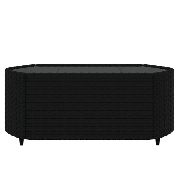 Set mobilier de grădină cu perne, 3 piese, negru, poliratan - WALTI WALTI