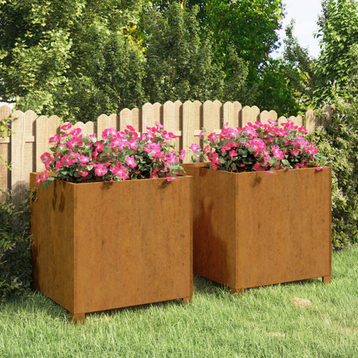 Jardiniere cu picioare 2 buc. ruginiu 49x47x50 cm oțel corten - WALTI WALTI