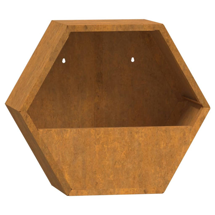 Jardiniere de perete, 2 buc., ruginiu, 30x10x25 cm, oțel corten - WALTI WALTI