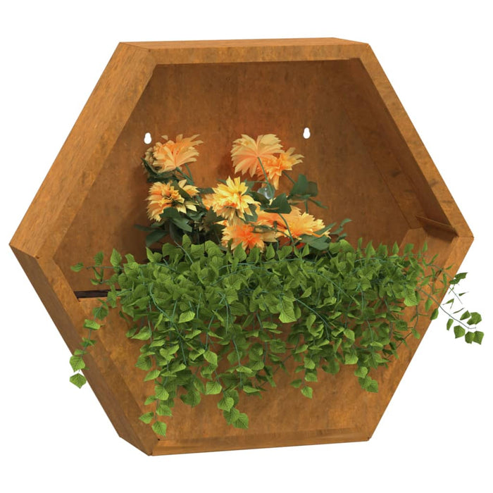 Jardiniere de perete, 2 buc., ruginiu, 46x10x40 cm, oțel corten - WALTI WALTI