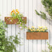 Jardiniere de perete, 2 buc., ruginiu, 53x10x17 cm, oțel corten - WALTI WALTI