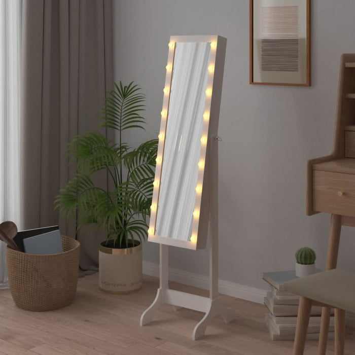 Oglindă de sine stătătoare cu LED, alb, 34x37x146 cm - WALTI WALTI