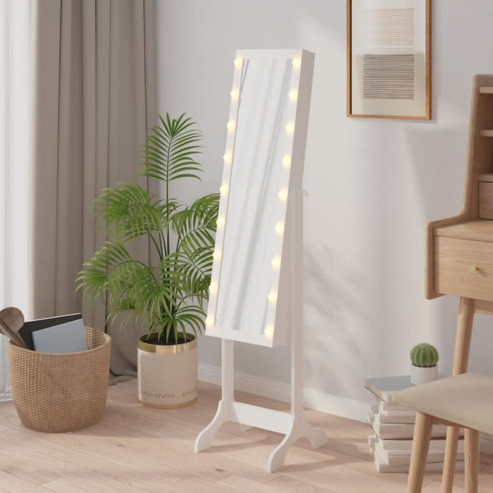 Oglindă de sine stătătoare cu LED, alb, 34x37x146 cm - WALTI WALTI