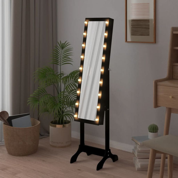 Oglindă de sine stătătoare cu LED, negru, 34x37x146 cm - WALTI WALTI
