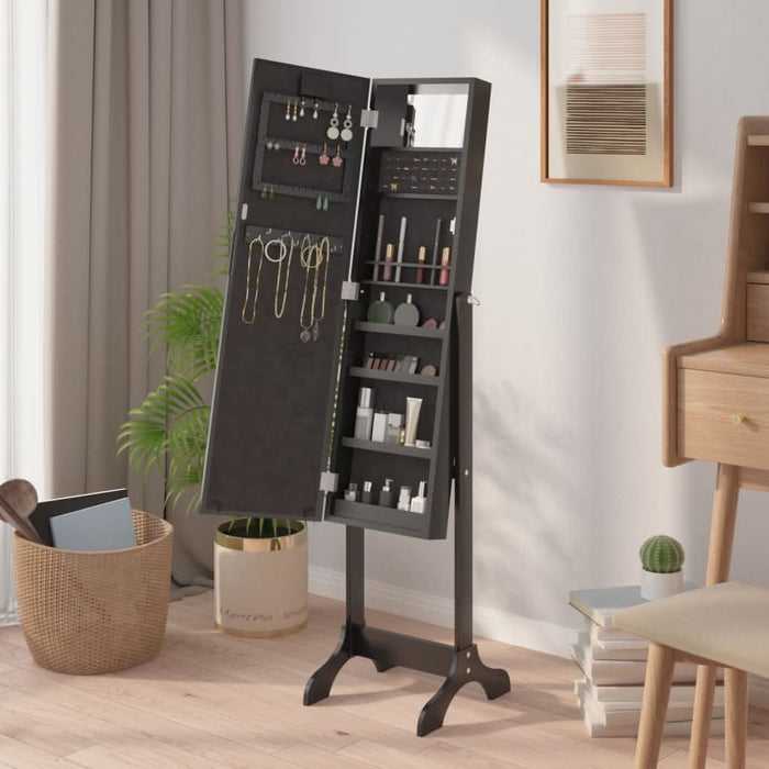 Oglindă de sine stătătoare cu LED, negru, 34x37x146 cm - WALTI WALTI