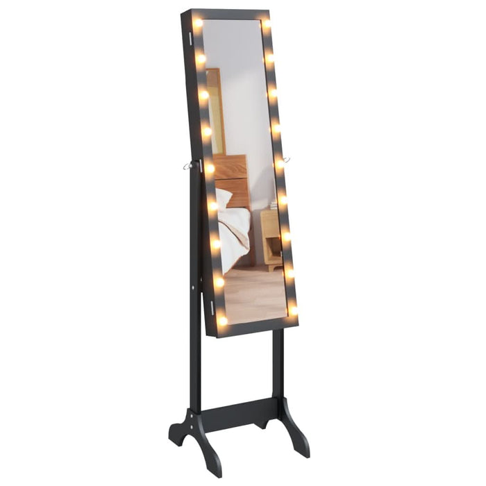 Oglindă de sine stătătoare cu LED, negru, 34x37x146 cm - WALTI WALTI