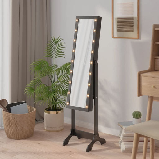 Oglindă de sine stătătoare cu LED, negru, 34x37x146 cm - WALTI WALTI