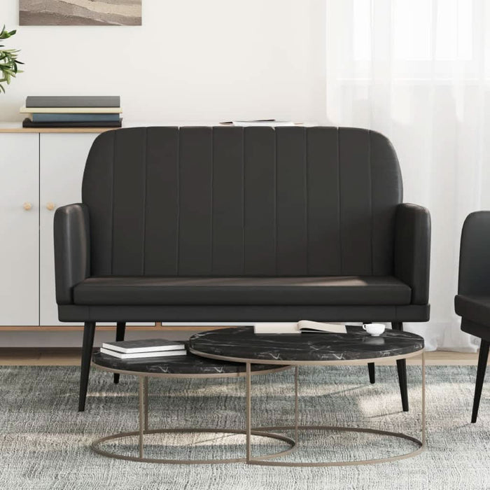 Bancă, negru, 107x80x81 cm, piele ecologică - WALTI WALTI