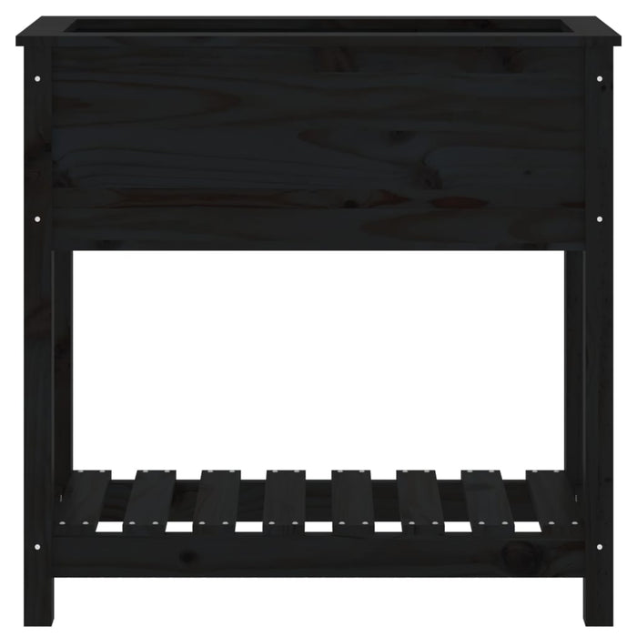 Jardinieră cu raft, negru, 82,5x34,5x81 cm, lemn masiv de pin - WALTI WALTI