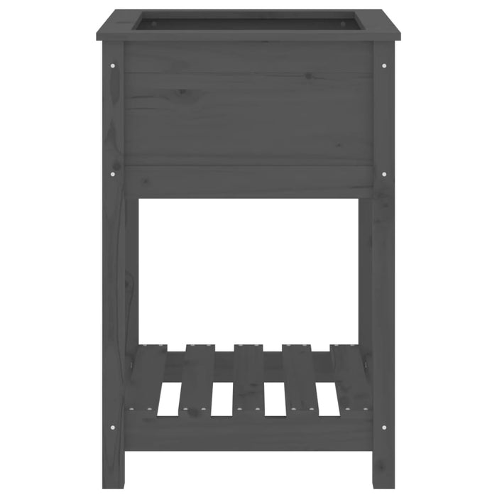 Jardinieră cu raft, gri, 54x54x81 cm, lemn masiv de pin - WALTI WALTI