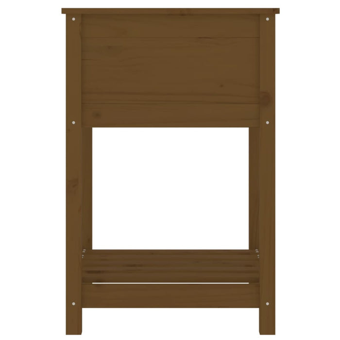 Jardinieră cu raft, maro miere, 54x54x81 cm, lemn masiv pin - WALTI WALTI