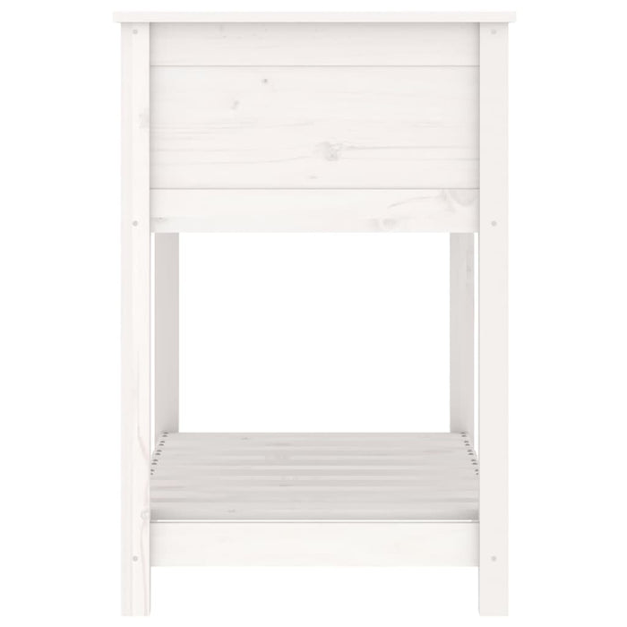 Jardinieră cu raft, alb, 82,5x54x81 cm, lemn masiv de pin - WALTI WALTI