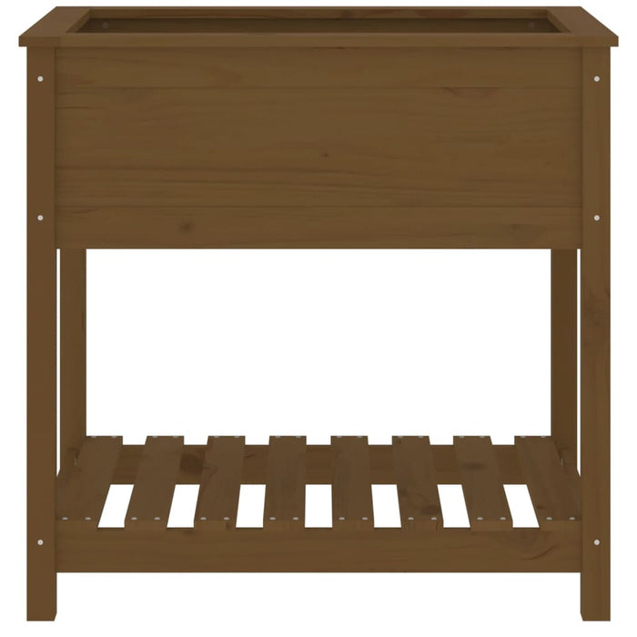 Jardinieră cu raft, maro miere, 82,5x54x81 cm, lemn masiv pin - WALTI WALTI