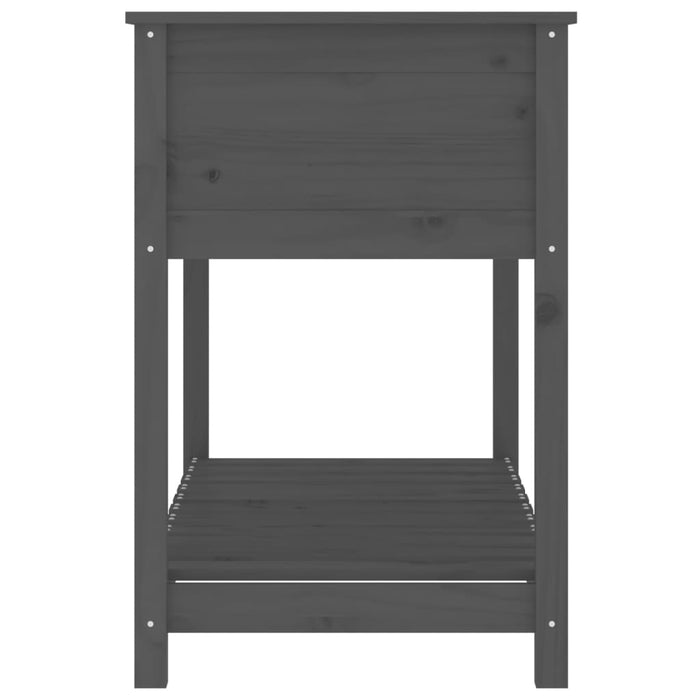 Jardinieră cu raft, gri, 111,5x54x81 cm, lemn masiv de pin - WALTI WALTI