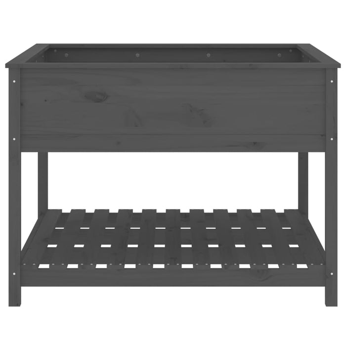 Jardinieră cu raft, gri, 111,5x111,5x81 cm, lemn masiv de pin - WALTI WALTI