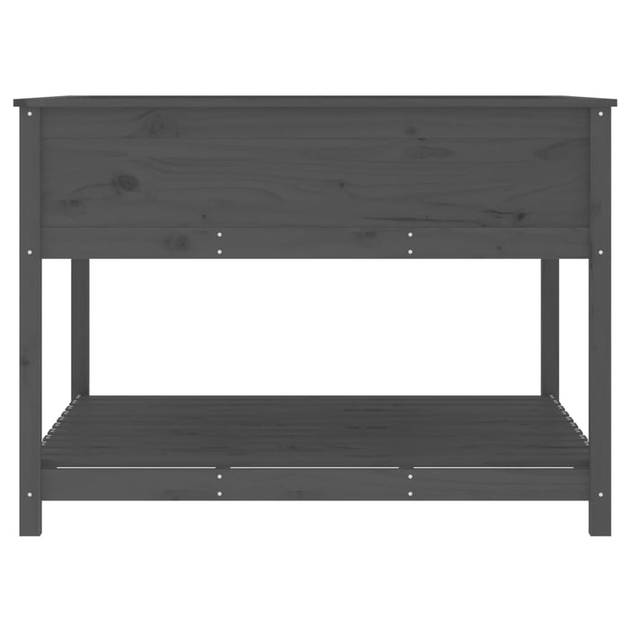 Jardinieră cu raft, gri, 111,5x111,5x81 cm, lemn masiv de pin - WALTI WALTI