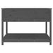 Jardinieră cu raft, gri, 111,5x111,5x81 cm, lemn masiv de pin - WALTI WALTI