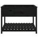 Jardinieră cu raft, negru, 111,5x111,5x81 cm, lemn masiv de pin - WALTI WALTI